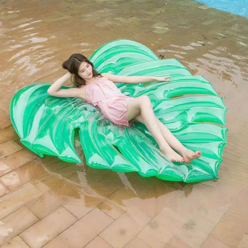 

180*160cm Giant Inflatable Green Leaf Pool Raft Lounge Foliage Floats Water Toys Ride-On Swimming Ring for Adult Children Party