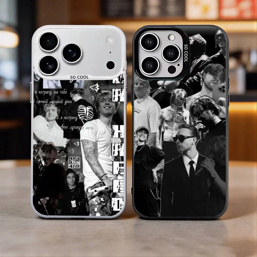 Фото Чехол для телефона E-Egor Creed Russian RAP с цветной серебристой задней панелью для iPhone 17 16 15 14 13 12 11 Plus Pro Max Plus №1