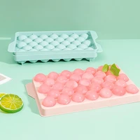 kitchen 33 grid ice ball ice maker round mold plastic with lid homemade water cube box refrigerator ice tray mold