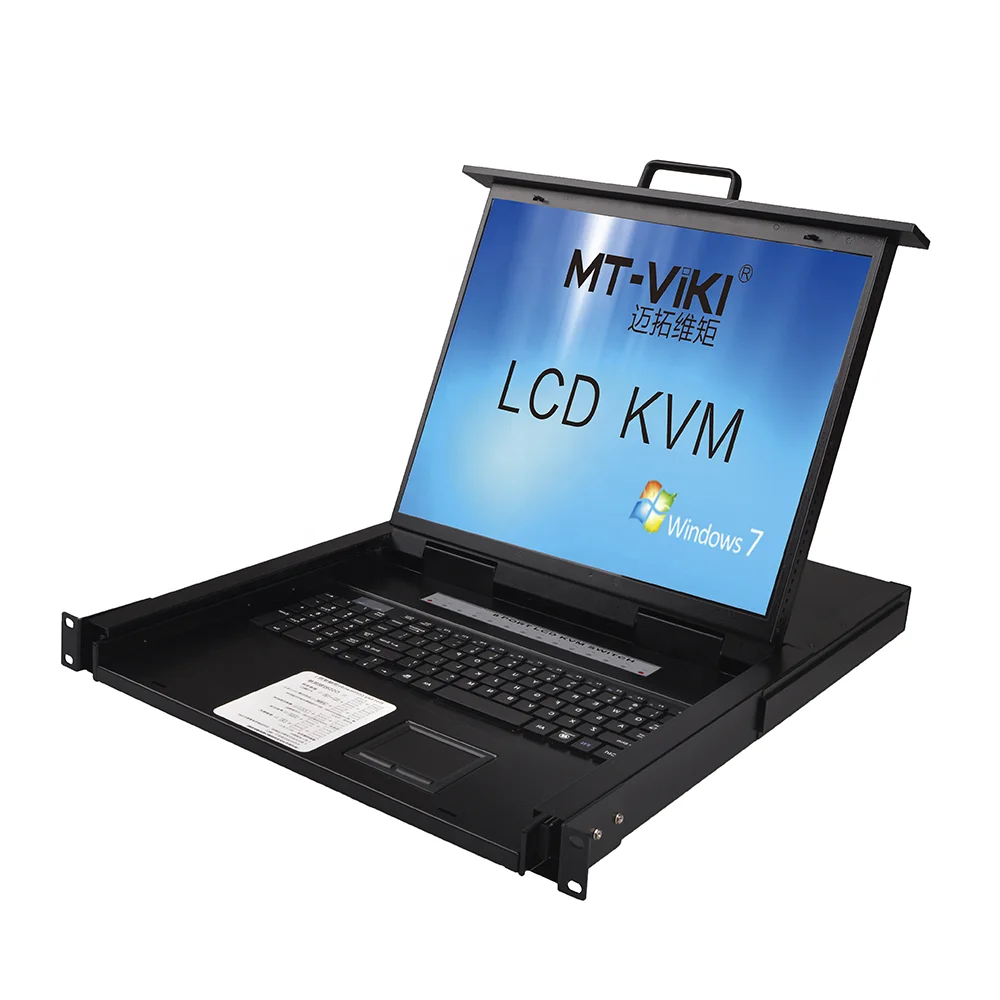 Фото 19-дюймовая ЖК-консоль IP KVM с 8 портами VGA + 8 кабелей, выдвижной блок KVM для установки в стойку, ЖК KVM-переключатель с удаленным IP-управлением №5
