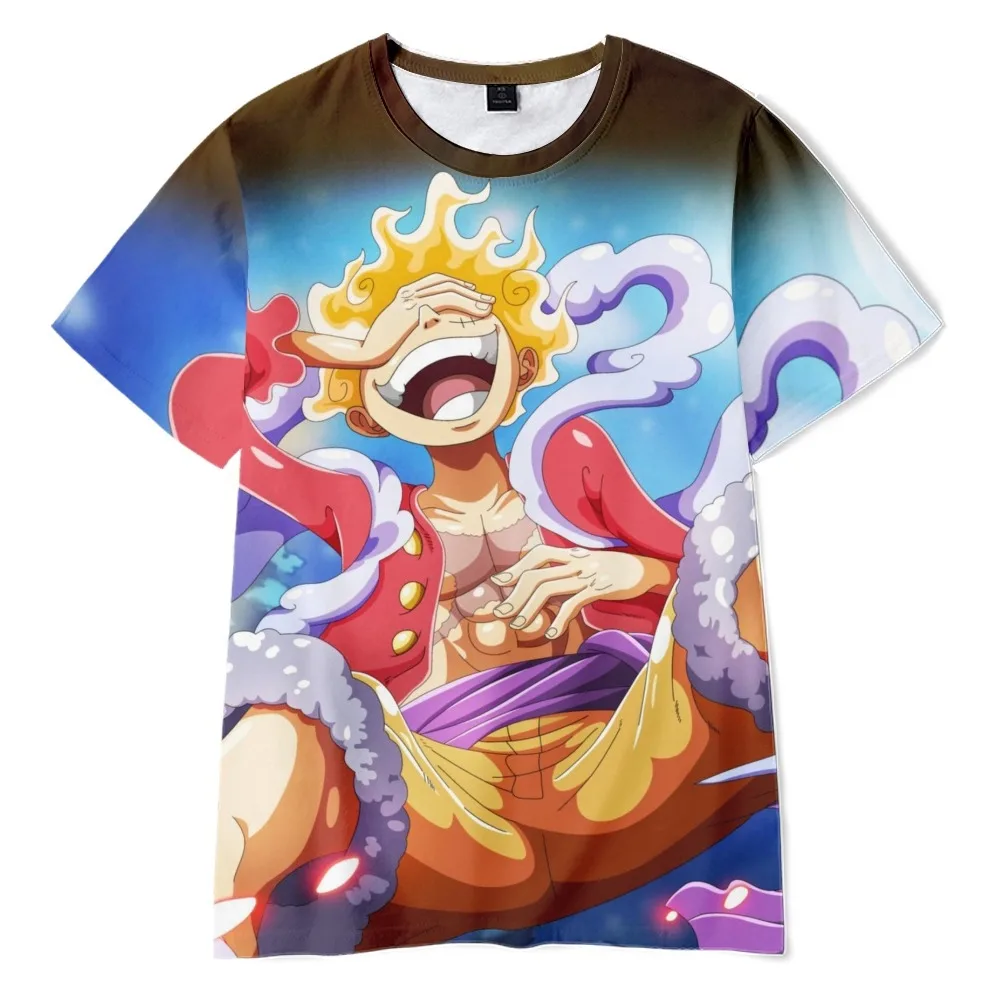 

2022 New Anime One Piece Luffy One Piece Nika Form Surrounding 3D Digital Short-sleeved T-shirt