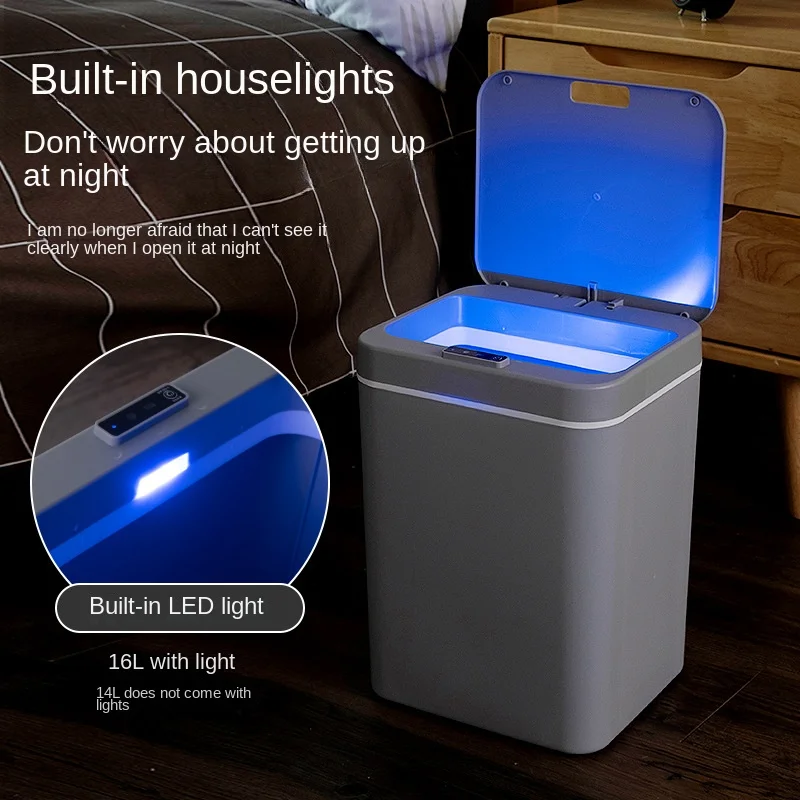 

Trash Household With Can Toilet And Kitchen Lid Bathroom Creative Automatic Smart Electric Induction