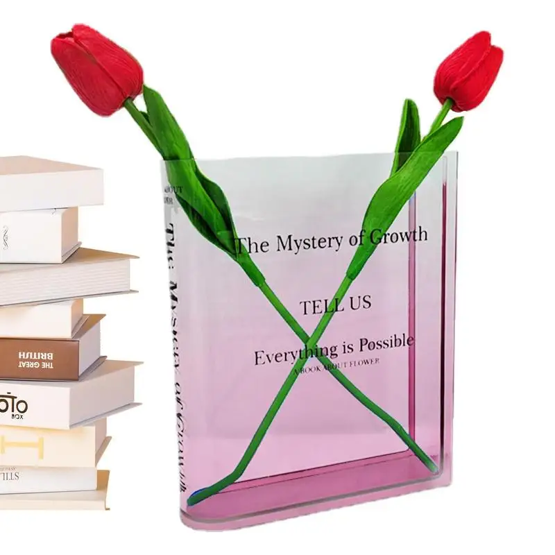 

Book Vase Clear Unique Flower Vase Decorative Centerpiece For Home Offices Or Wedding Artistic And Cultural Flavor Decorative