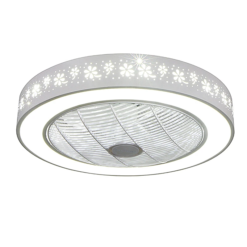 

Wholesale factory price 220v modern bedroom DC remote control 3 plastic ABS electric led ceiling fan with hidden blades