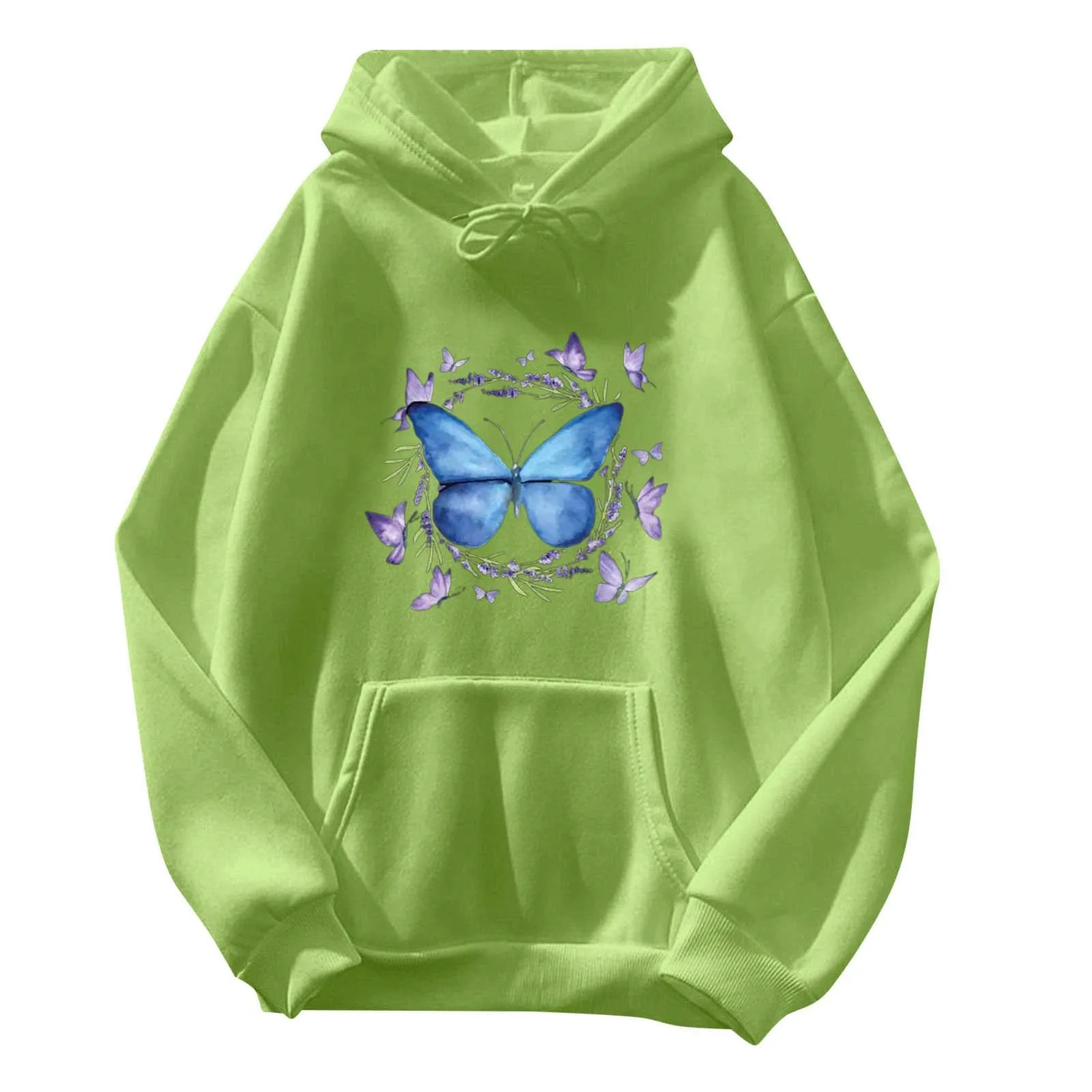 

Women Long Hoodies Women's Long Sleeve Everyday Print Sweatshirt Long Sweatshirt Hooded Drawstring Useful Gifts under 20 Dollars