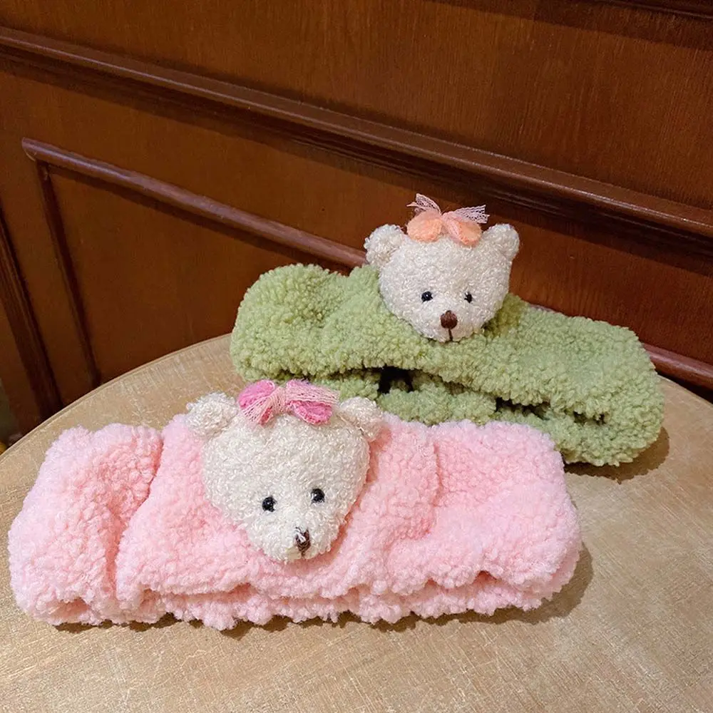 

Korean Cute Headband For Washing Wash Face Bear Makeup Hairbands Girls Elastic Holder Hair Strap Simple Hair Bundle