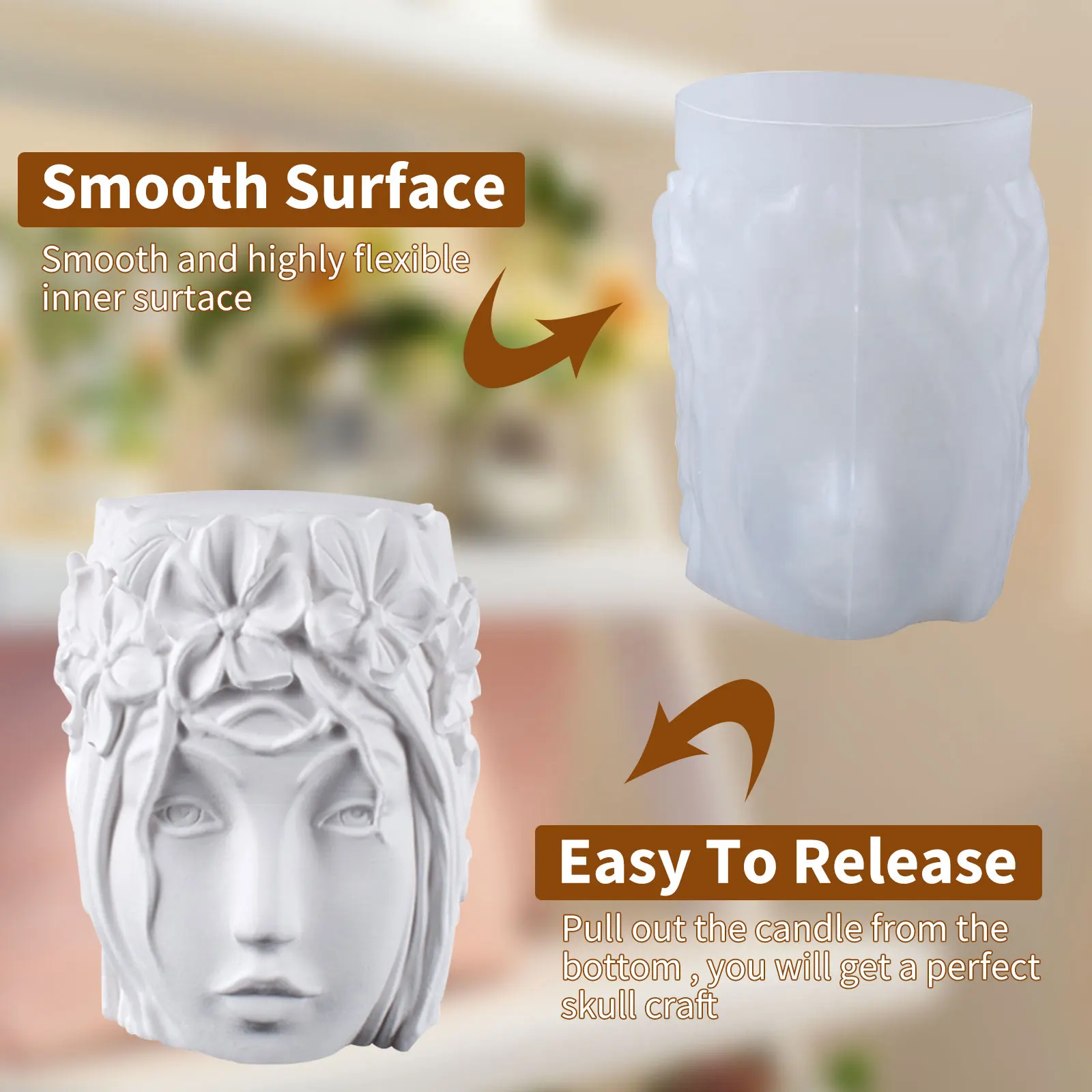 

DIY Mold Handmade Aromatherapy Plaster Silicone Mold Girl Candle Mold Three-dimensional Beauty Head Candle for Chocolate