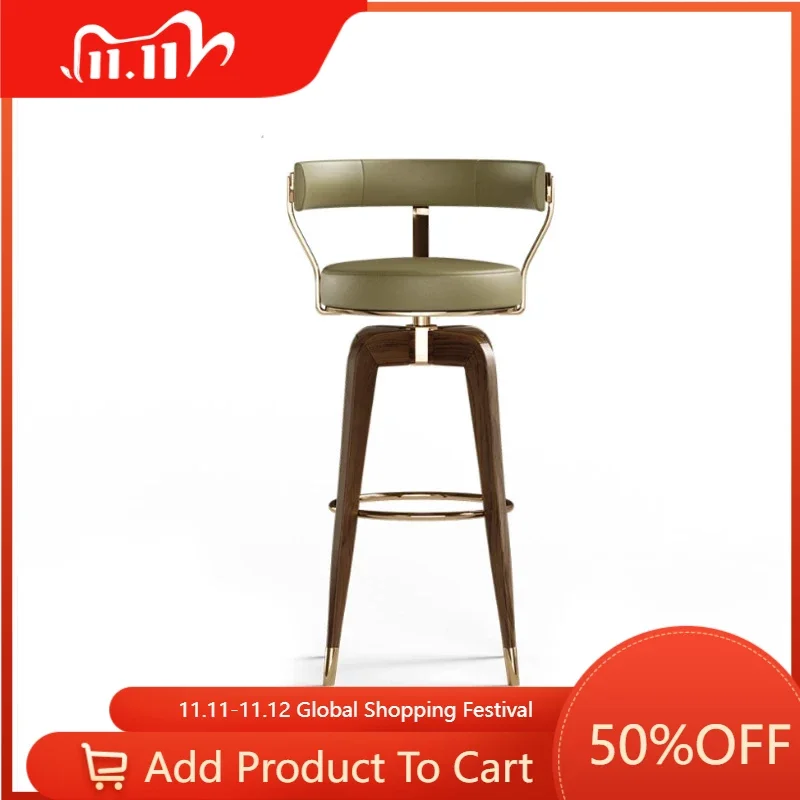 

Роскошный вращающийся стул Nordic светильник, барные стулья из твердой древесины, домашняя мебель, современный домашний остров, высокий барный стул