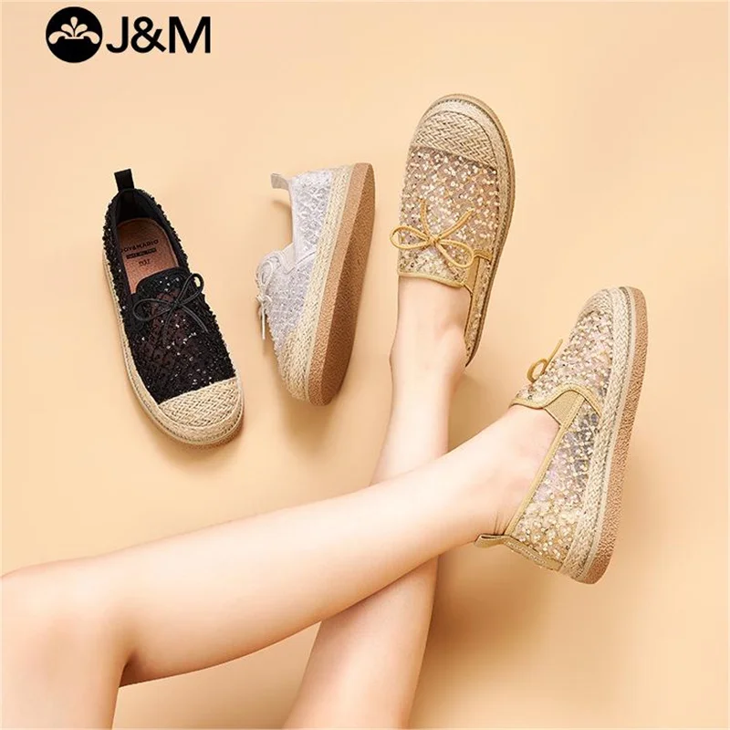Эспадрильи J &amp M женские сетчатые дышащие кружевные без застежки плоская подошва