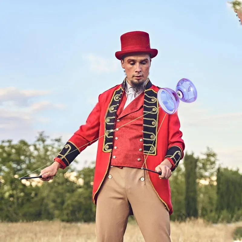 Фото Оригинальный китайский набор Diabolo Yoyo со стекловолоконными палочками, портативными регулируемыми струнами для всех возрастов — лучше всего подходит для фитнеса и трюков №5