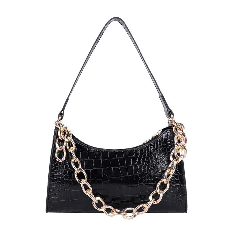 

2021 Spring and Summer New Fashion Crocodile Armpit Bag French Minority Chain Single Shoulder Bag Handbag Women's Bag