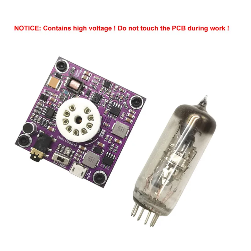 LUSYA 6E2 Cat's Eye USB VU Indicator Tube AUX microphone input Audio Amplifier Driver Board For Music And Play Electronic games |