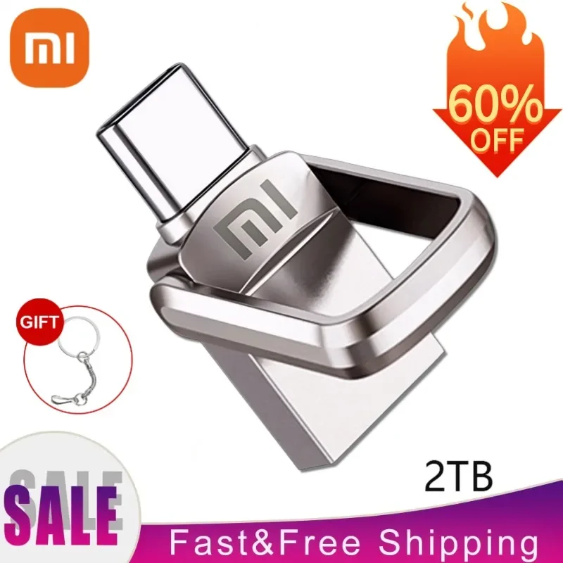 XIAOMI Новый металлический флэш-накопитель емкостью 2 ТБ 1 256 ГБ 512 водонепроницаемые