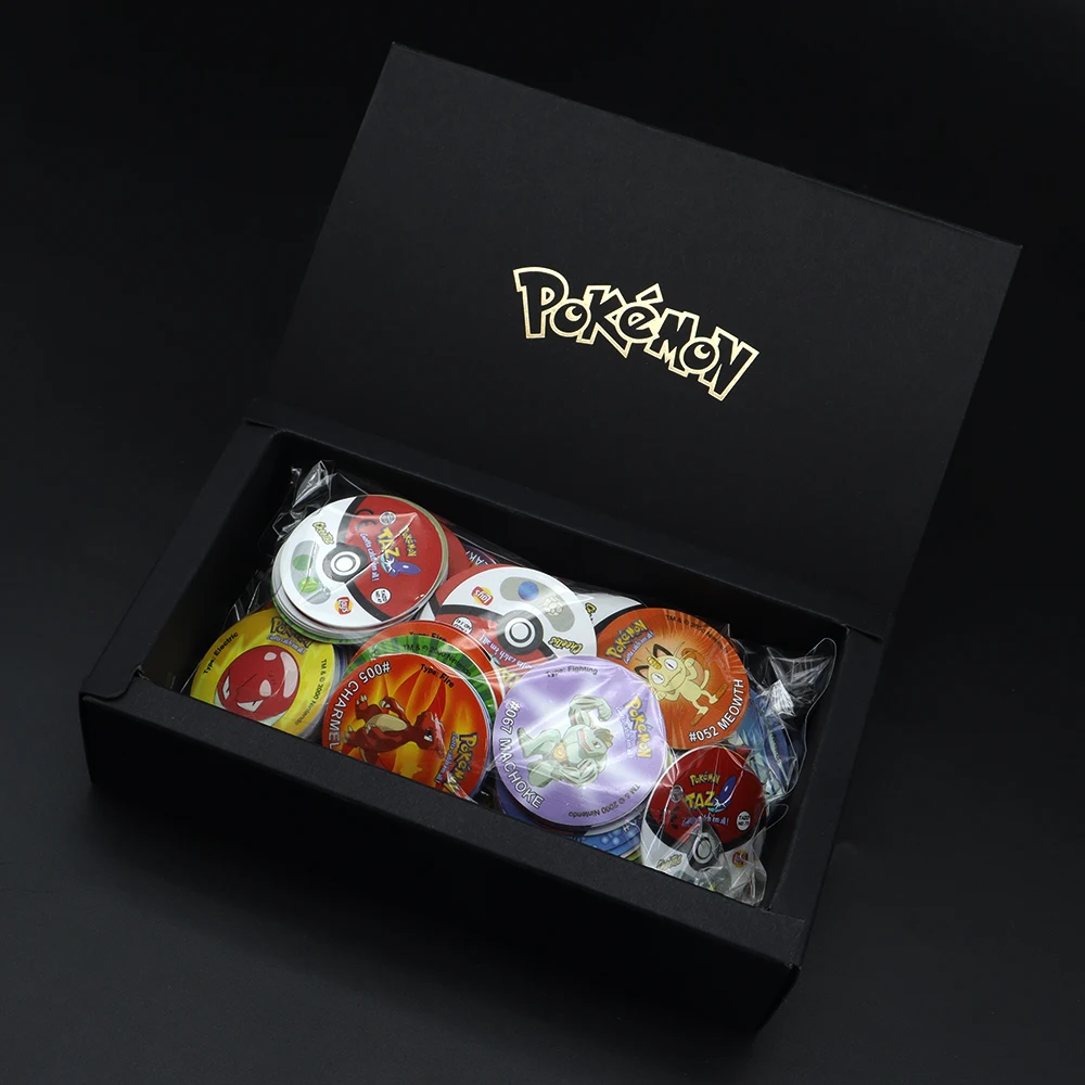 

Pokemon 1st Edition Tazos Card Box Pikachu Mewtwo Plastic Pogs Round Stroke ASH Collection Game Card Cheetos Antiguos Chipitaps