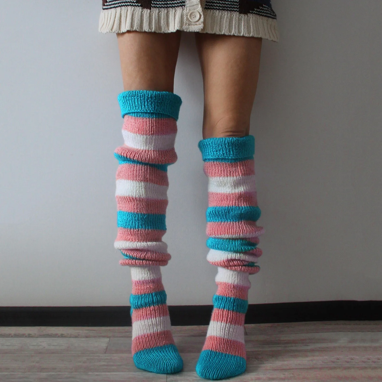 

Stockings Stockings Cotton Ladies High Women Warm Socks The Girls Warm Thigh OVER KNEE Long Christmas Knit Socks Stockings Small