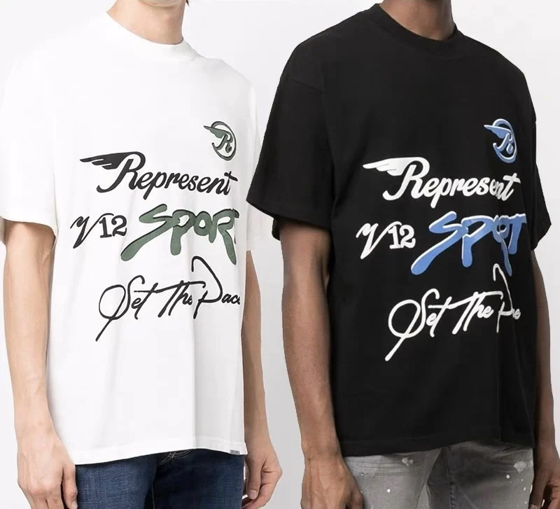 

2023 new fashion summer high quality LOGO REPRESENTS classic men's short sleeve oversized loose T-shirt casual fashion T-shirt