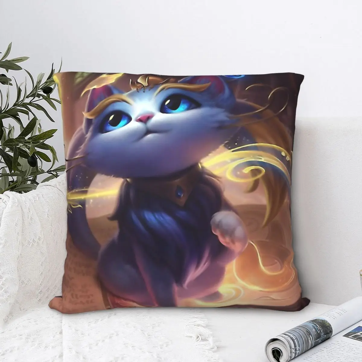

Yuumi Cojines Throw Pillow Case League Of Legends Game Cushion Home Sofa Chair Print Decorative Coussin