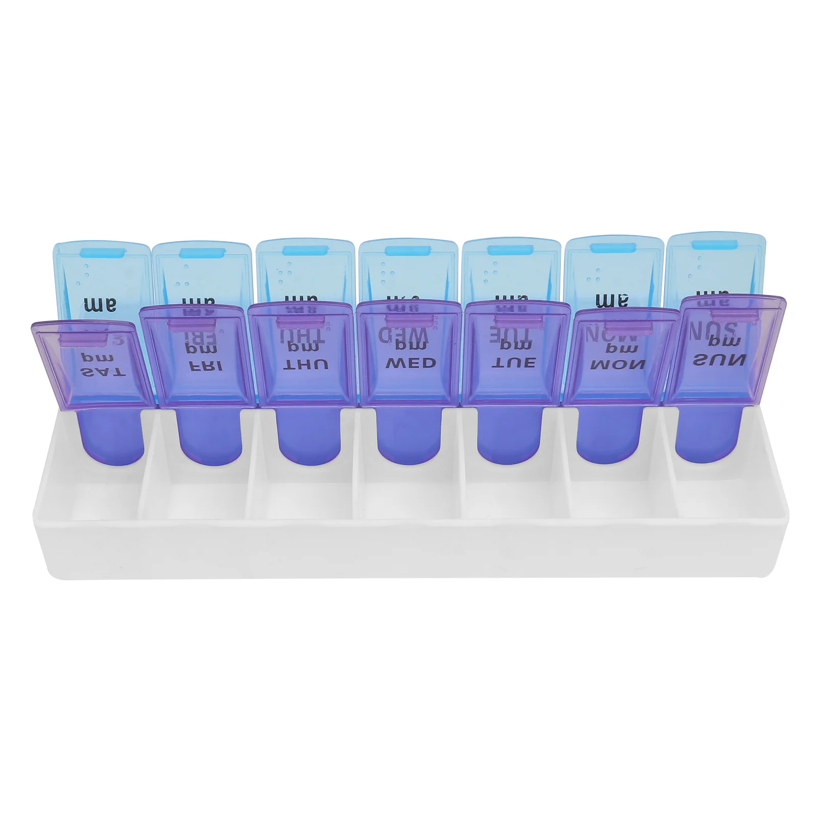 

Weekly Box AM PM Organizer 7 Day Portable Pocket Dispenser Vitamin Case 14 Compartment Case Daily Medication Carry Case For