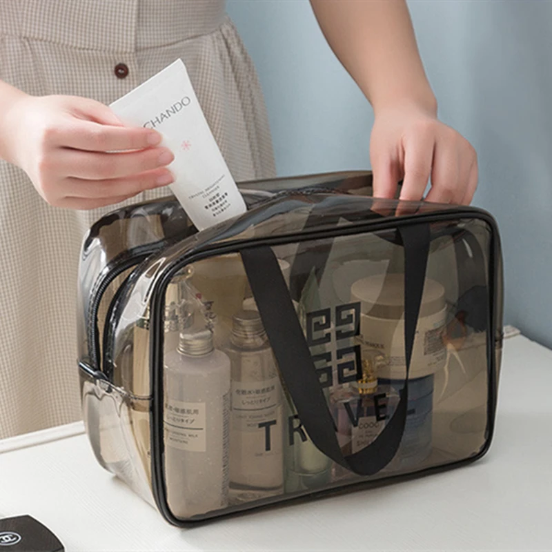 

Travel Makeup Organizer Pvc Transparent Cosmetic Bag for Woman Portable Waterproof Wash Bag Beauty Cosmetic Storage Bags 30 Wire