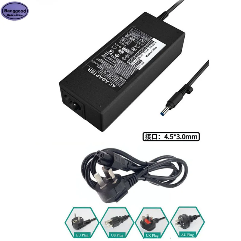 

19.5V 4.62A 90W 4.5*3.0mm Laptop Charger w/ AC Power Cable for HP Pavilion 14 PPP012C-S 710413-001 Envy 17-j000 15-e029TX