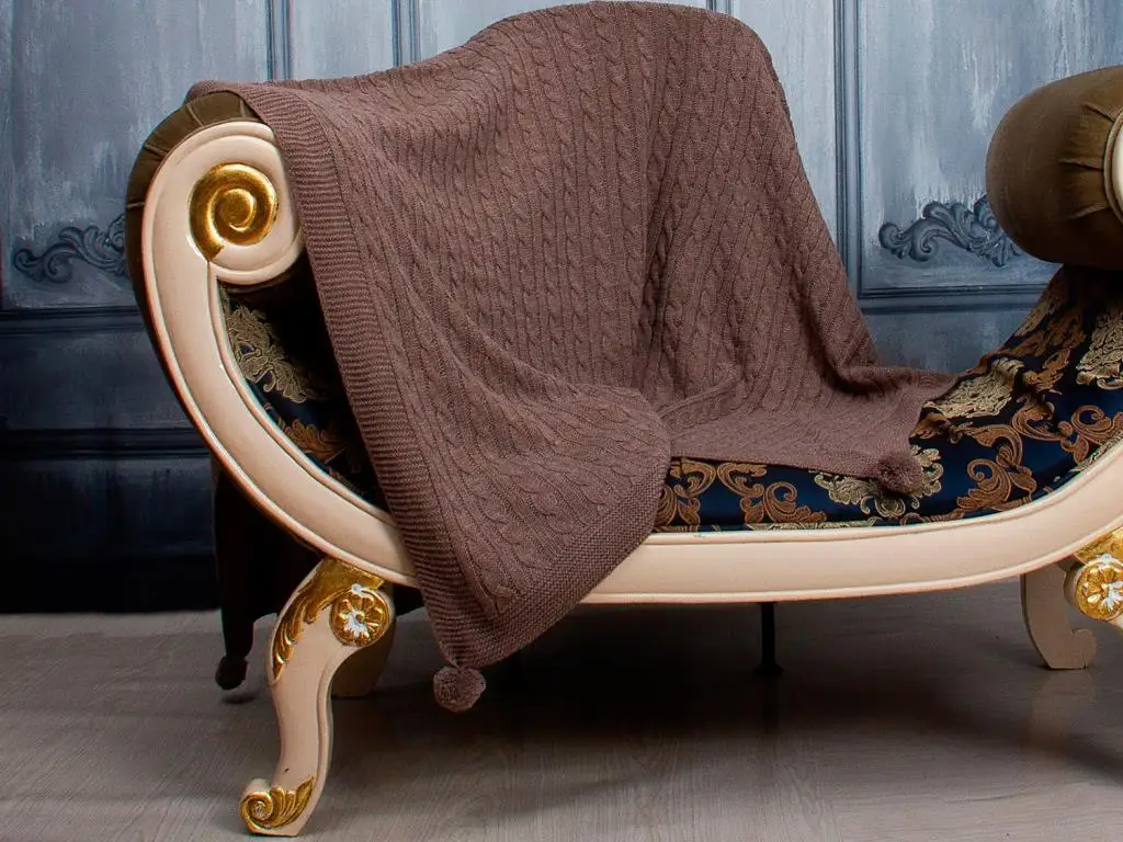 

Knitwear Mesh Patterned Tomi Tv Blankets Coffee