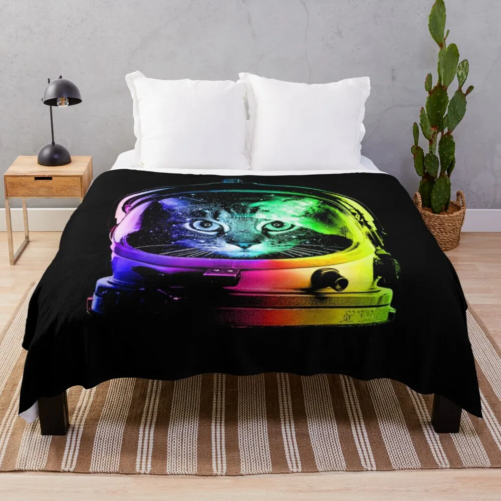 

Astronaut Cat Throw Blanket fur Throw Blanket fur blanket heavy blanket