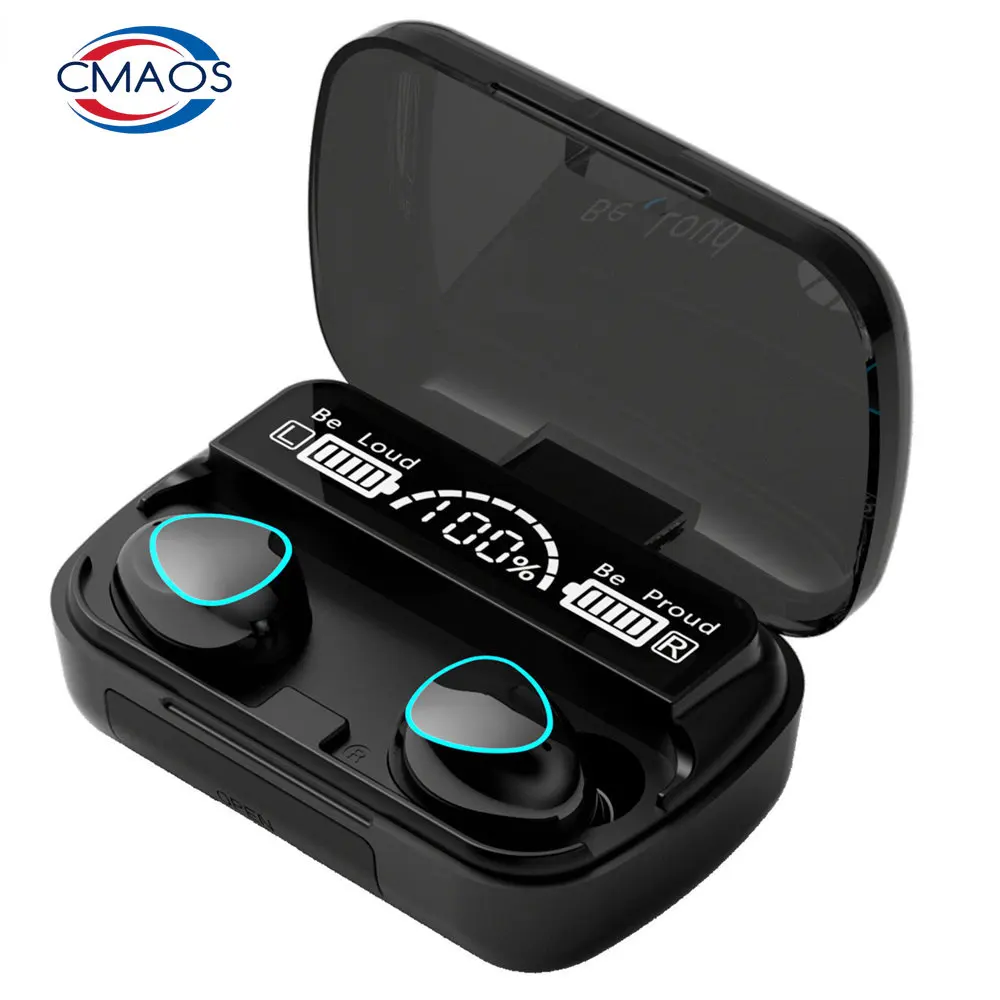 

TWS Wireless Headphones Earphones 2000mAh Charging Box Bluetooth-compatible Stereo Waterproof Earbuds Headsets With Microphone