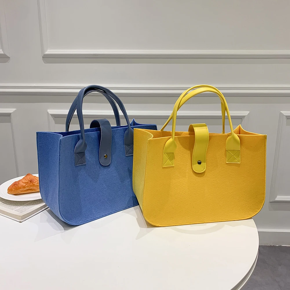 

Women Fashion Felt Quilted Handbag Female Casual Soft Small Top-Handle Bags Women High Capacity Shopping Traveling Bag