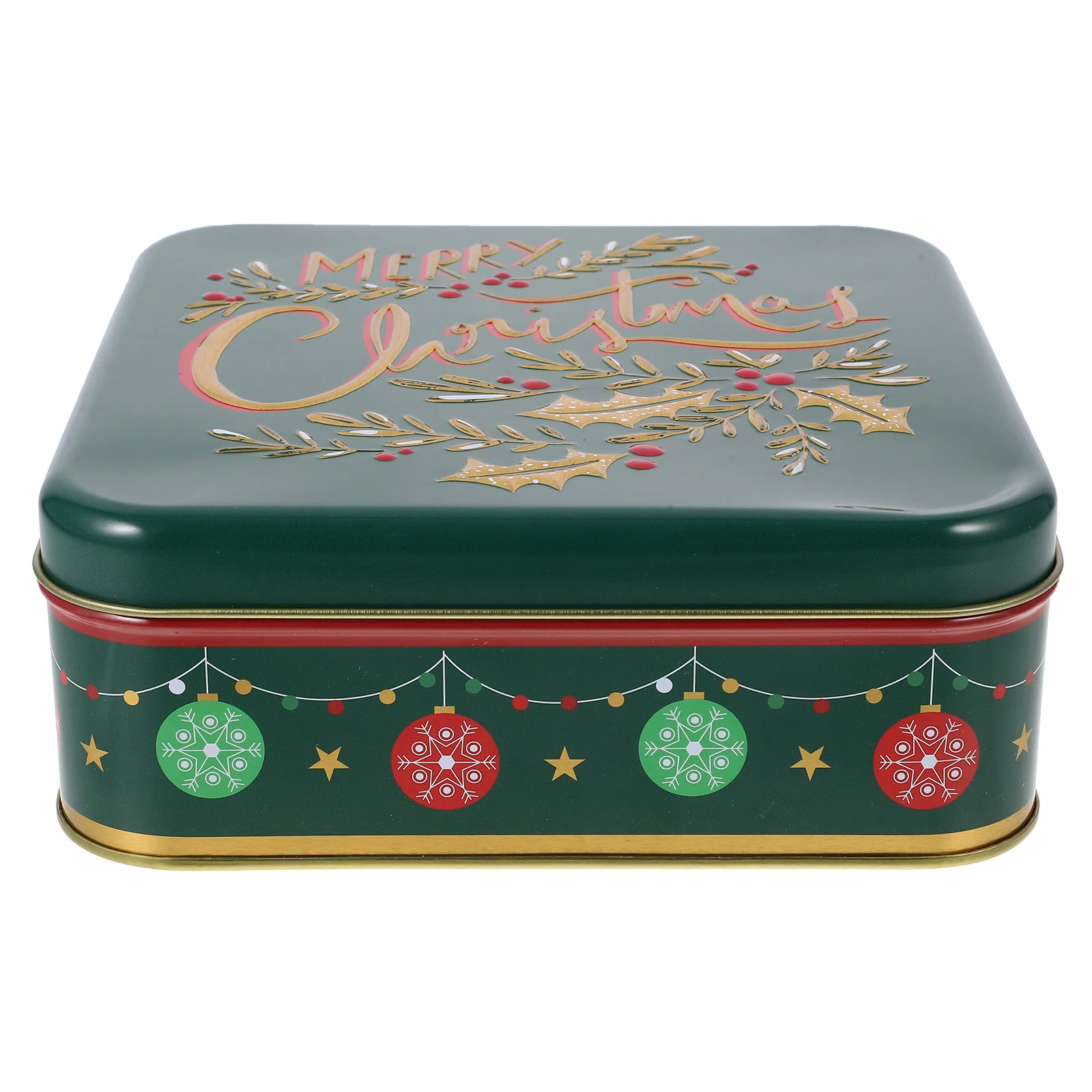 

Christmas Cookie Tins Metal Lids Square Storage Container Festive Holiday Treat For Gift Giving