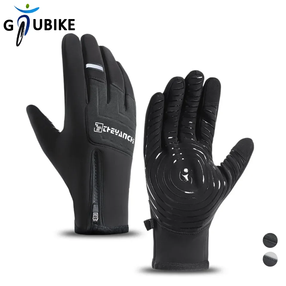 

Велосипедные перчатки GTUBIKE, ветрозащитные теплые водонепроницаемые нескользящие спортивные перчатки для сенсорных экранов, для езды на мотоцикле, бега, утолщенные лыжные велосипедные перчатки