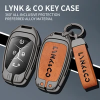 car key case holder for lynkco 01 02 03 intelligent remote control 4 button keychain bracket shell fashion retrofit accessories
