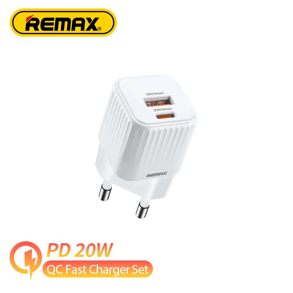 

Remax 20W USB Charger Support Type C PD Fast Charging Dual USB Port Portable A+C Phone Charger For iPhone Huawei Xiaomi