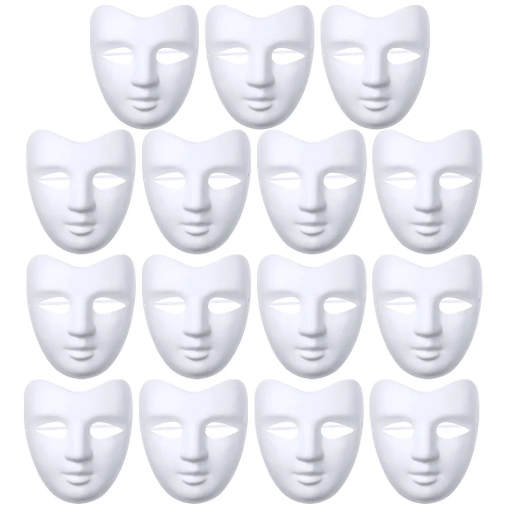 

20pcs Blank Mask Craft DIY Supply Paintable White Paper Mask Cosplay Party Graffiti Mask