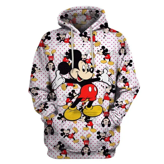 

Disney Hoodie MK Mouse Pattern Dots White Hoodie 2022