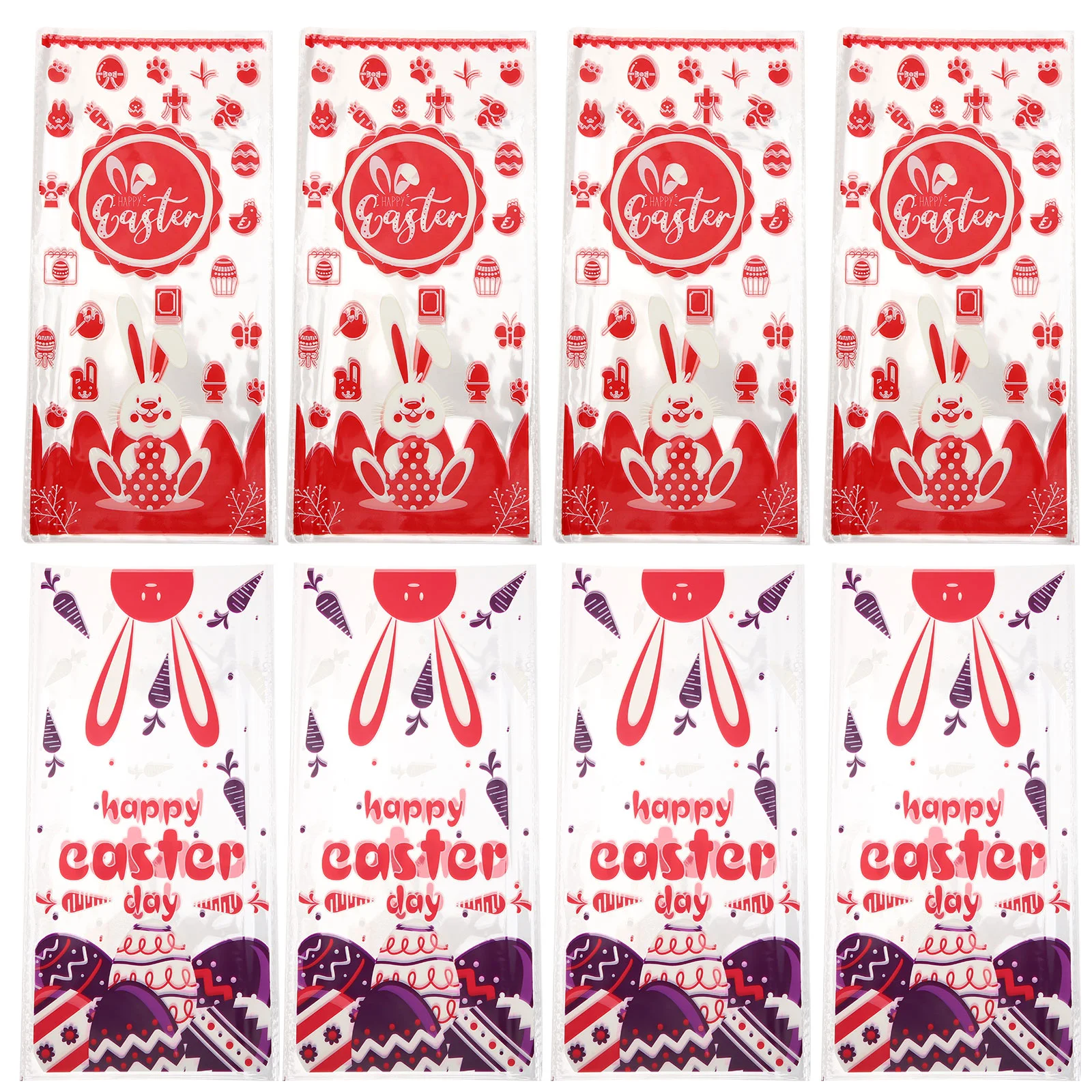 

100pcs Easter Goodie Bags Cellophane Gift Bags Treats Bags Snack Packaging Bags