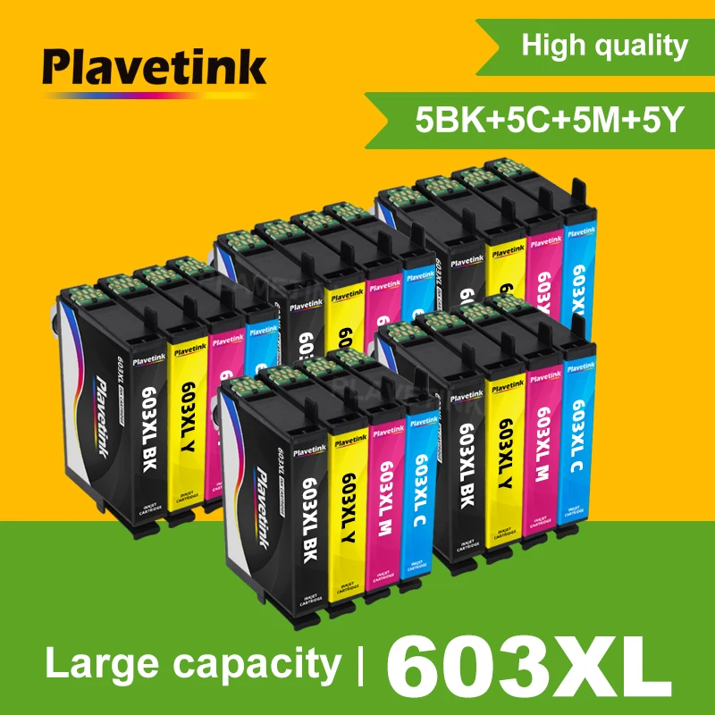 

Чернильные картриджи Plavetink 603XL T603XL, чернильные картриджи с полными чернилами с чипом, совместимые с Epson