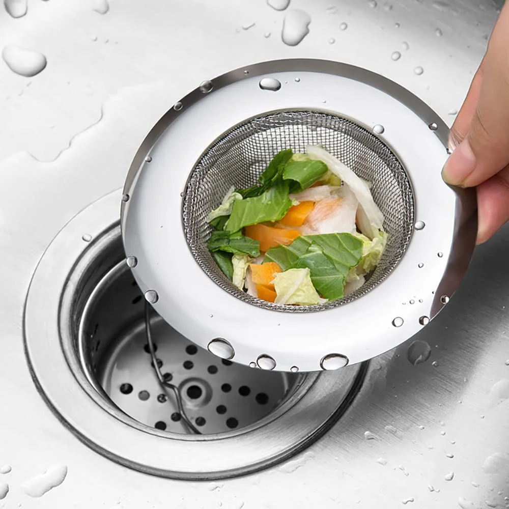 

Pack of 4 Sink Strainer Basket Multi-Functional Kitchen Sink Food/Waste Filter Stainless Steel Drain Filter Replacement B99