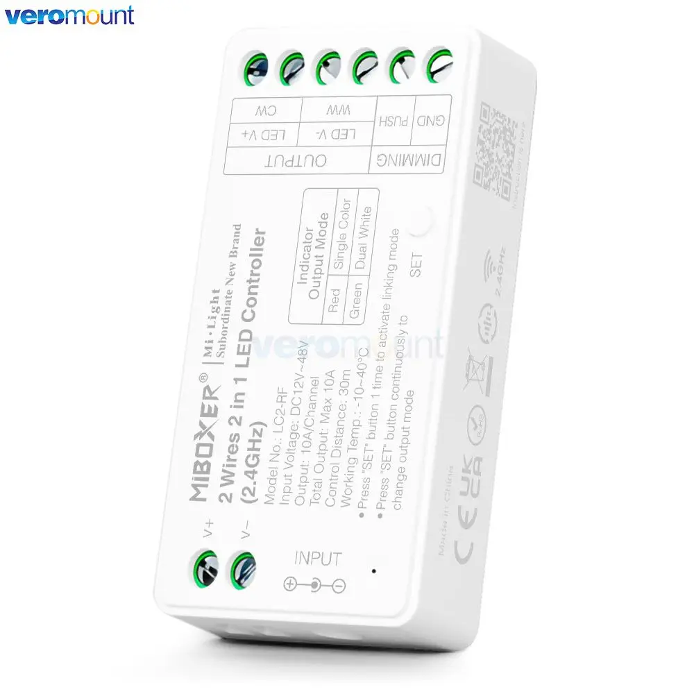 Miboxer LC2-RF 2 4G Одноцветный двойной белый в 1 диммер для проводов цветовой регулятор