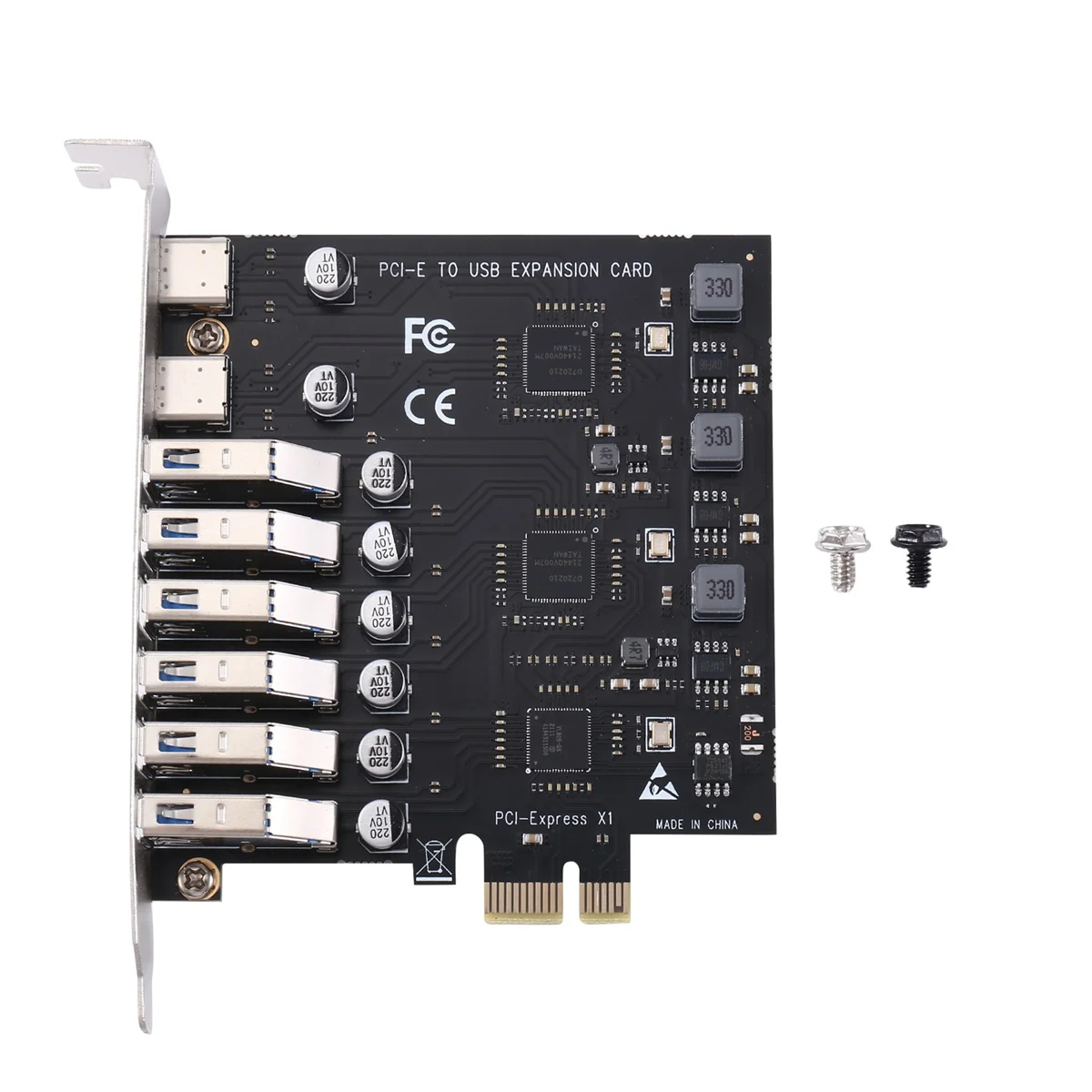 

Portable Desktop USB3.2 Expansion Card 8-Port SATA Adapter Card Pci-E to USB3.2 Type C Riser Card