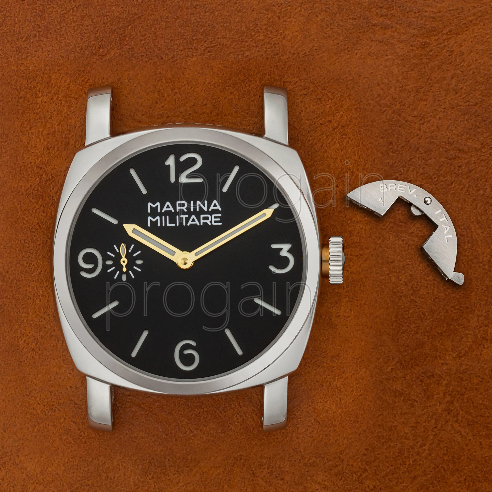Фото Корпус часов PAM 6152, корпус 47 мм, винтажный корпус, циферблат, стрелки для ETA 6497/6498 ST3600, механизм, корпус часов из нержавеющей стали, корпус PAM 6152 №3