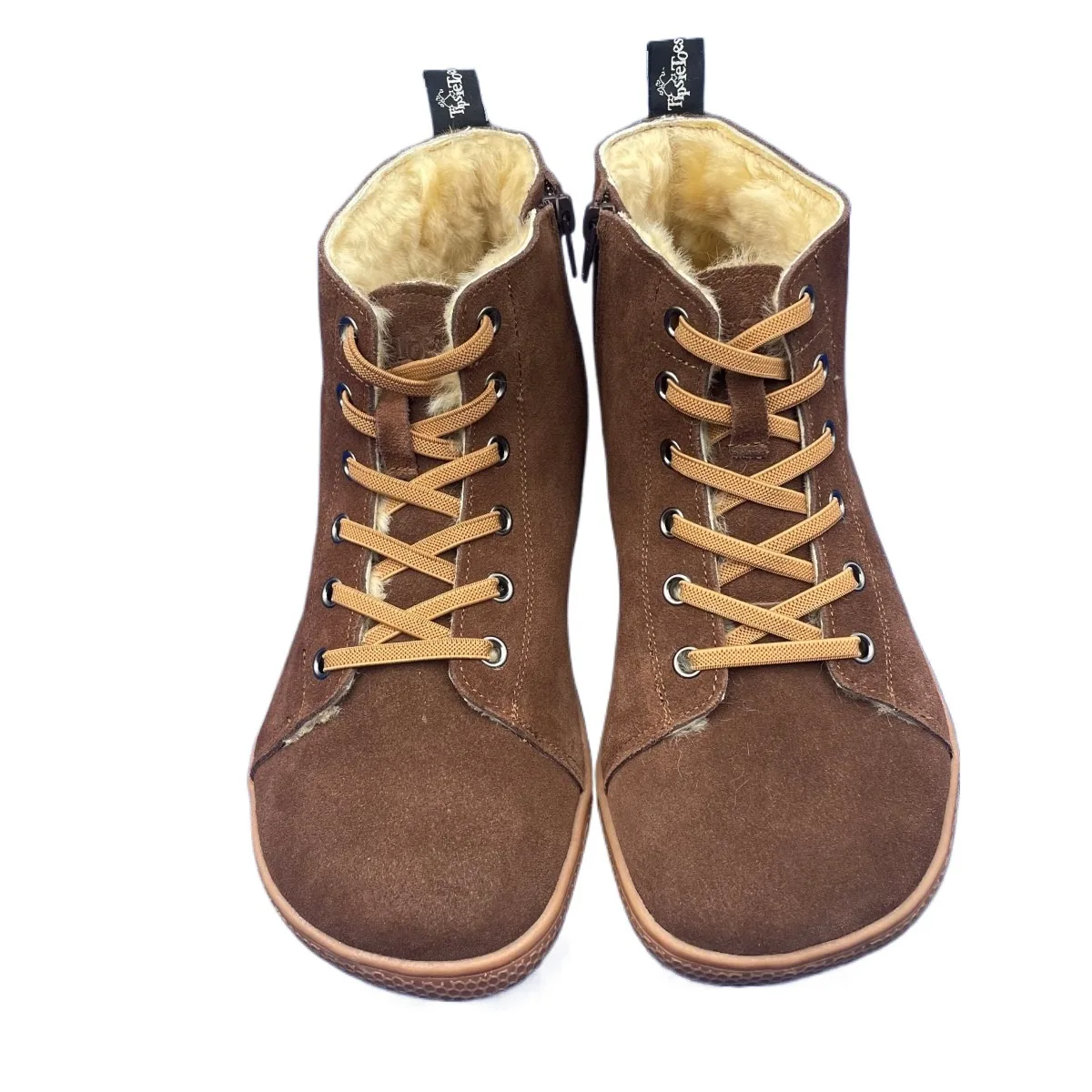 Tipsietoes лучший бренд босиком из натуральной кожи зимние ботинки натурального меха