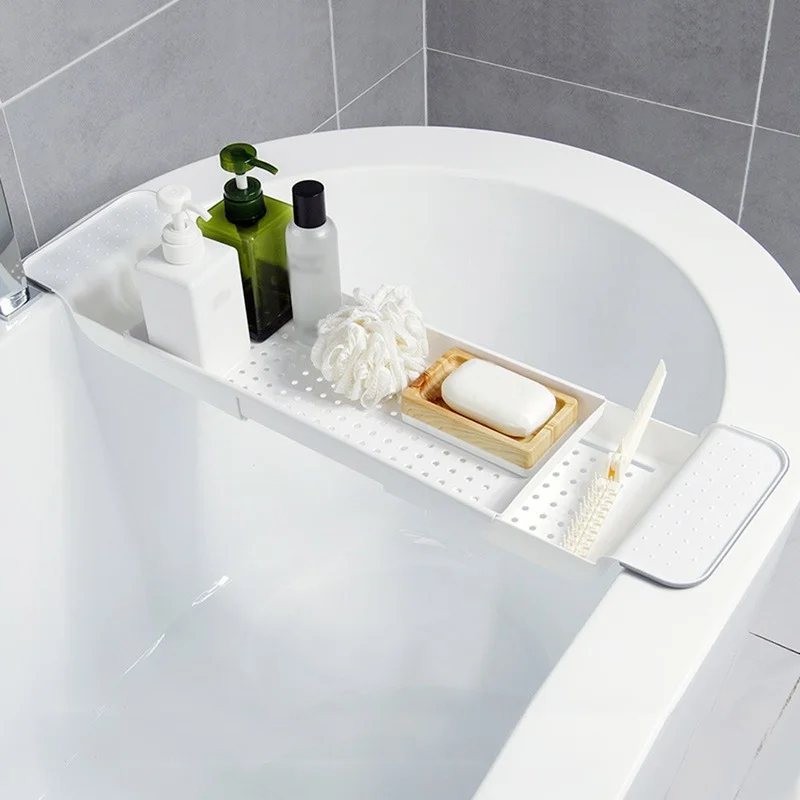 

Bathtub Shelf Extendable Bathroom Bathtub Tray Shower Caddy Bamboo Bath Tub Rack Towel Book Holder Storage Organizer Accessories