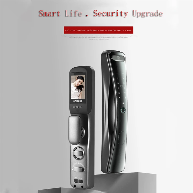 

NEW Biometric Fingerprint Lock Security Smart Door Lock Password Electronic Locks Key IC Card Unlock Tuya APP Camera Electronic