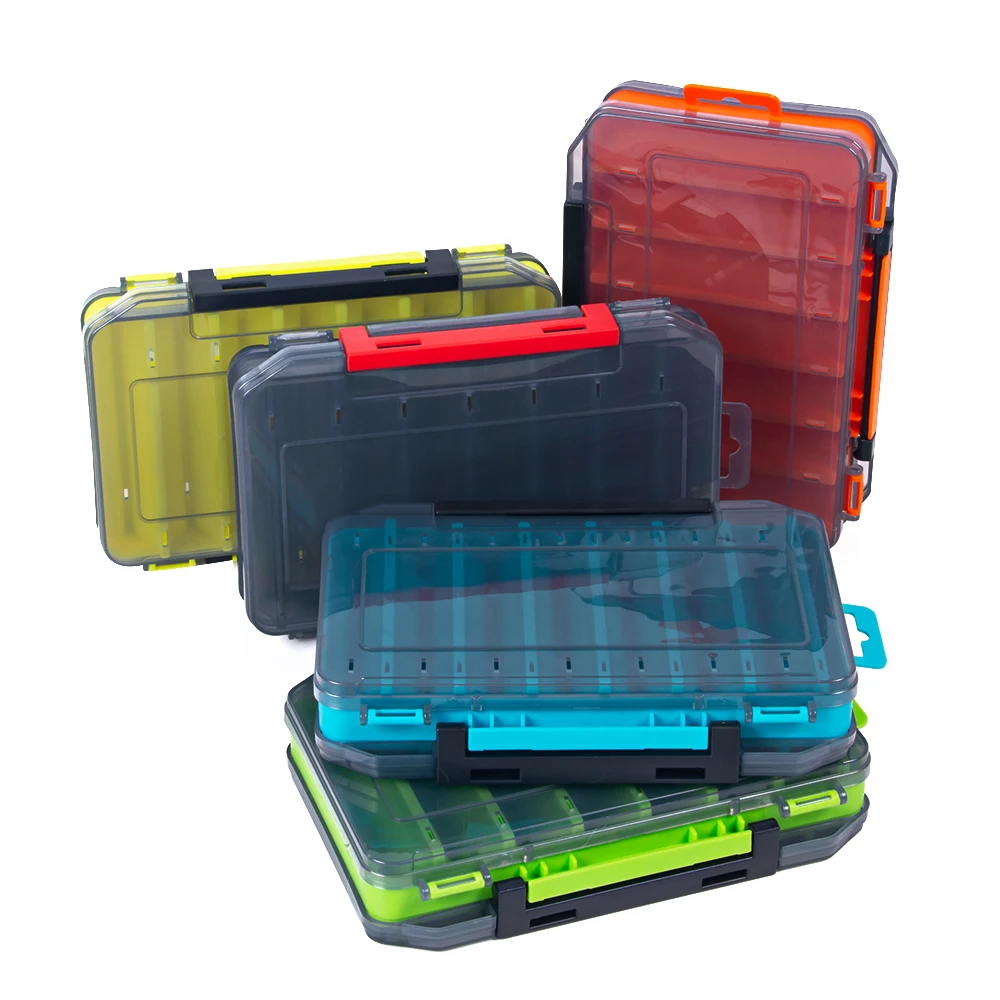 

19.5*13.5*3.5cm professional lure bait double-sided storage fishing gear box fishing supplies accessories fishing tool box