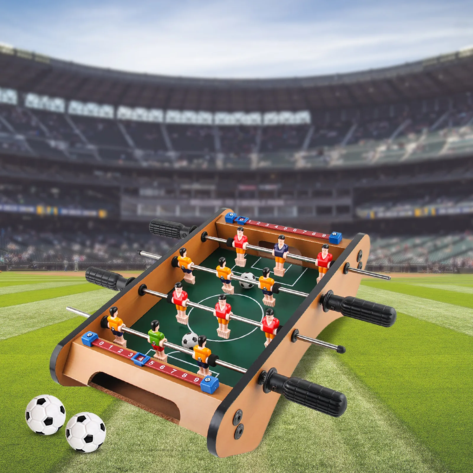 

Foosball Table Mini Football Table Game 2 Footballs Classic Recreational Hand Soccer Game For Kids Family Night Parties Game