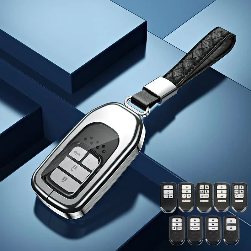 Алюминиевый сплав ТПУ автомобильный брелок для ключей чехол Honda Fit Accord CRV HRV Civic Pilot