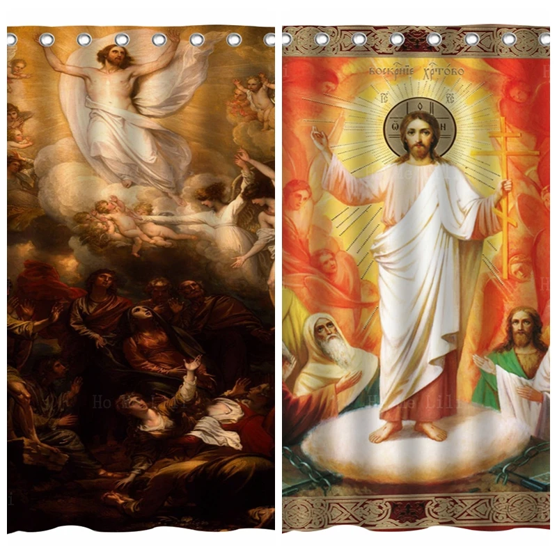 

Jesus Ascension Resurrection Of Christ Religion Glory Orthodox Christian Icon Shower Curtain By Ho Me Lili For Bathroom Decor