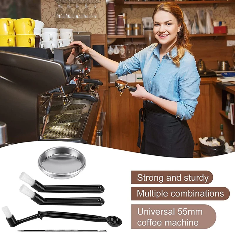 5 шт. щетка для кофемашины с ложкой кофемолки группа очистки головки