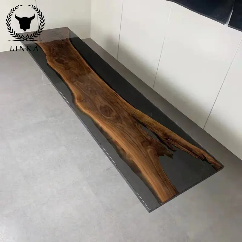 

Customized North American black walnut resin solid wood board, 360 * 90 * 5 in all directions table desk