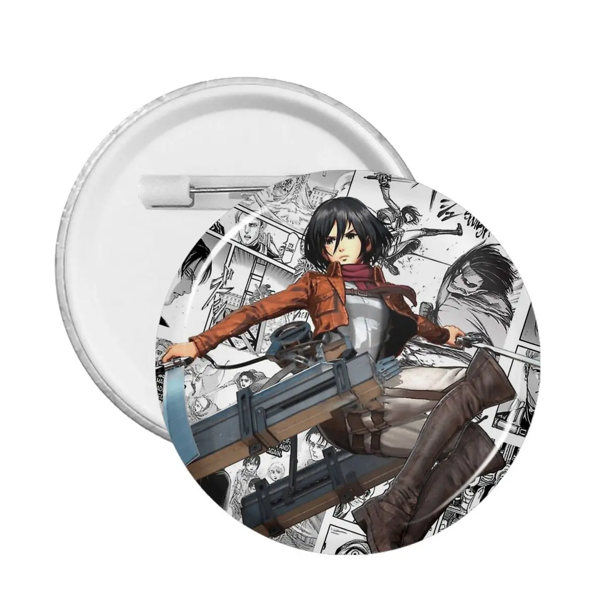 

Mikasa Pin Badge Attack on Titan Metal Pins For Lovers Badges Brooches For Bag